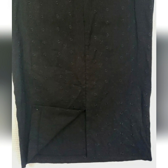 Linen Blend Maxi Dress Black VTG. Stonebridge Size 8 Sleeveless NWT. - Picture 7 of 11